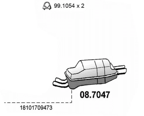 08.7047 ASSO Глушитель выхлопных газов конечный (фото 1)