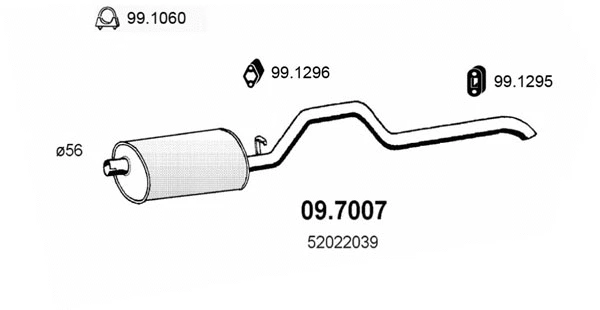 09.7007 ASSO Глушитель выхлопных газов конечный (фото 1)