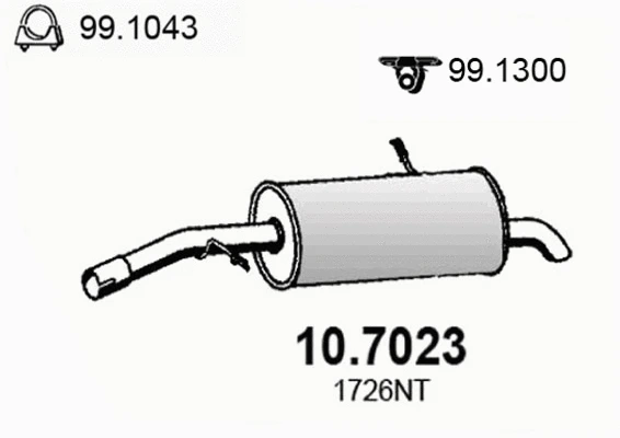 10.7023 ASSO Глушитель выхлопных газов конечный (фото 1)