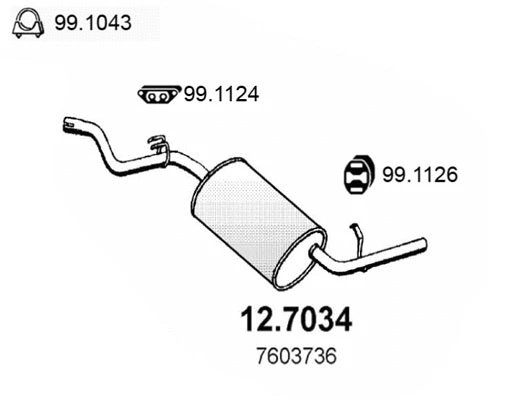 12.7034 ASSO Глушитель выхлопных газов конечный (фото 1)