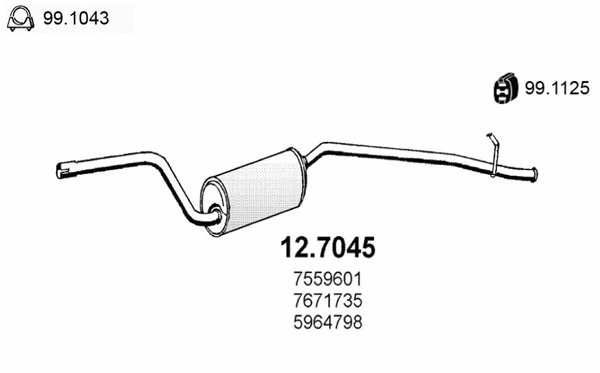 12.7045 ASSO Глушитель выхлопных газов конечный (фото 1)