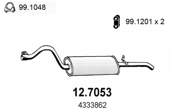 12.7053 ASSO Глушитель выхлопных газов конечный (фото 1)