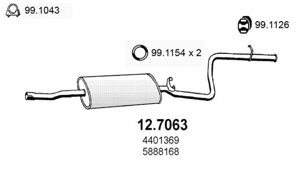 12.7063 ASSO Глушитель выхлопных газов конечный (фото 1)