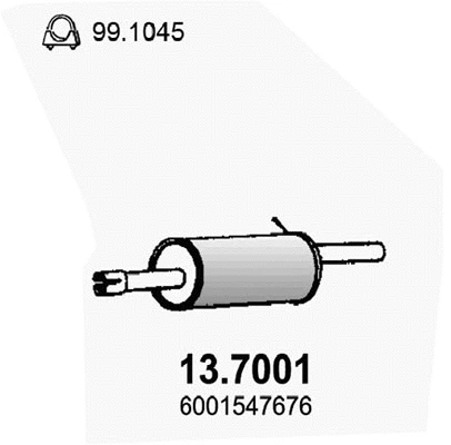 13.7001 ASSO Глушитель выхлопных газов конечный (фото 1)
