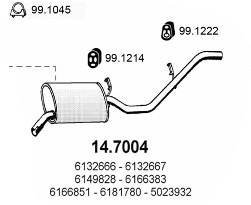 14.7004 ASSO Глушитель выхлопных газов конечный (фото 1)