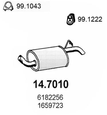 14.7010 ASSO Глушитель выхлопных газов конечный (фото 1)