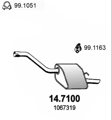 14.7100 ASSO Глушитель выхлопных газов конечный (фото 1)