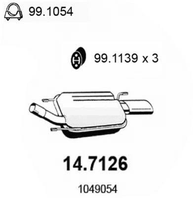 14.7126 ASSO Глушитель выхлопных газов конечный (фото 1)