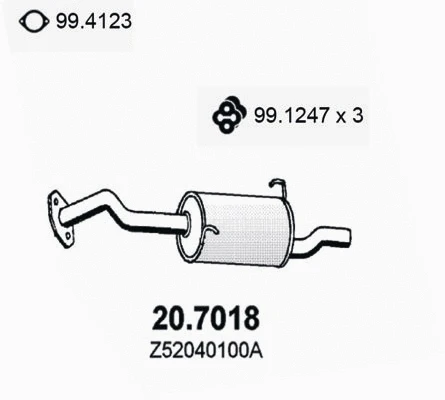 20.7018 ASSO Глушитель выхлопных газов конечный (фото 1)
