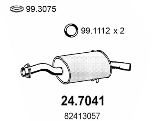 24.7041 ASSO Глушитель выхлопных газов конечный (фото 1)