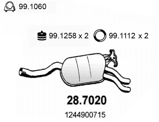 28.7020 ASSO Глушитель выхлопных газов конечный (фото 1)