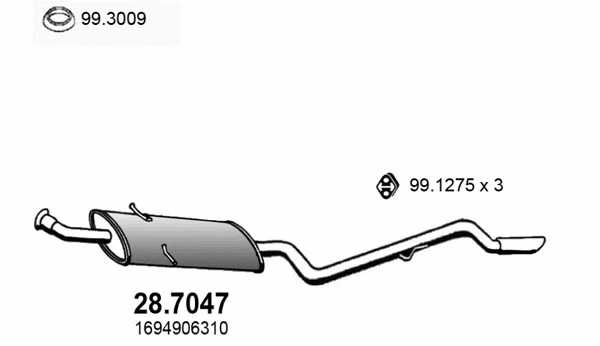 28.7047 ASSO Глушитель выхлопных газов конечный (фото 1)