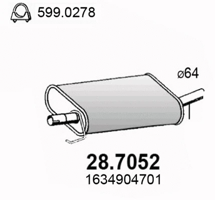 28.7052 ASSO Глушитель выхлопных газов конечный (фото 1)