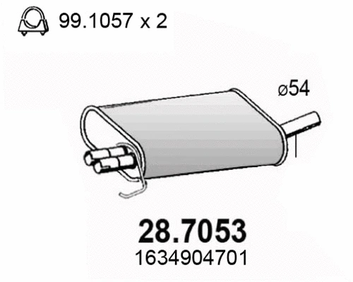 28.7053 ASSO Глушитель выхлопных газов конечный (фото 1)