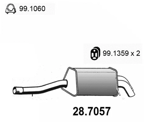 28.7057 ASSO Глушитель выхлопных газов конечный (фото 1)