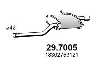 29.7005 ASSO Глушитель выхлопных газов конечный (фото 1)