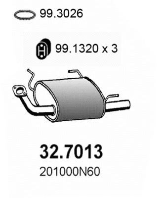 32.7013 ASSO Глушитель выхлопных газов конечный (фото 1)