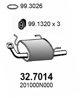 32.7014 ASSO Глушитель выхлопных газов конечный (фото 1)