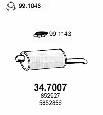 34.7007 ASSO Глушитель выхлопных газов конечный (фото 1)