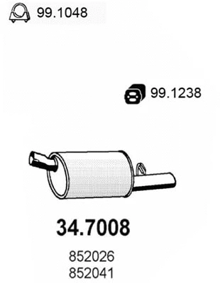 34.7008 ASSO Глушитель выхлопных газов конечный (фото 1)