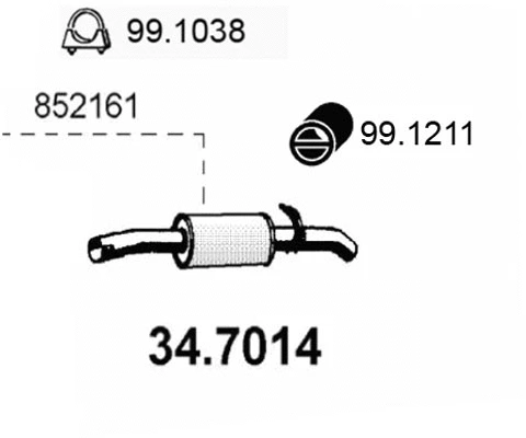 34.7014 ASSO Глушитель выхлопных газов конечный (фото 1)