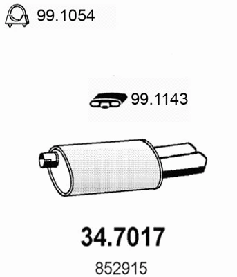 34.7017 ASSO Глушитель выхлопных газов конечный (фото 1)