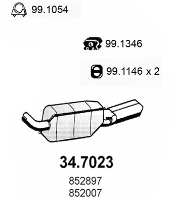 34.7023 ASSO Глушитель выхлопных газов конечный (фото 1)