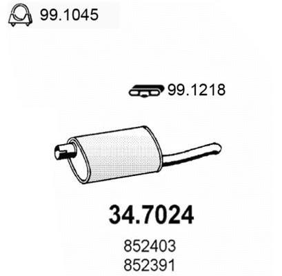 34.7024 ASSO Глушитель выхлопных газов конечный (фото 1)