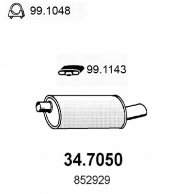 34.7050 ASSO Глушитель выхлопных газов конечный (фото 1)