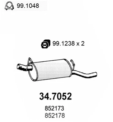 34.7052 ASSO Глушитель выхлопных газов конечный (фото 1)