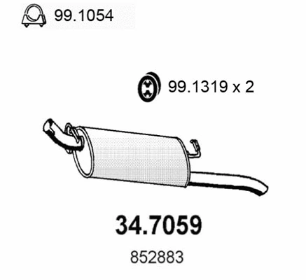 34.7059 ASSO Глушитель выхлопных газов конечный (фото 1)