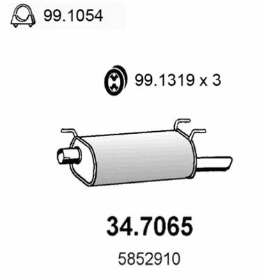 34.7065 ASSO Глушитель выхлопных газов конечный (фото 1)