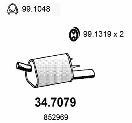34.7079 ASSO Глушитель выхлопных газов конечный (фото 1)