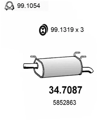 34.7087 ASSO Глушитель выхлопных газов конечный (фото 1)