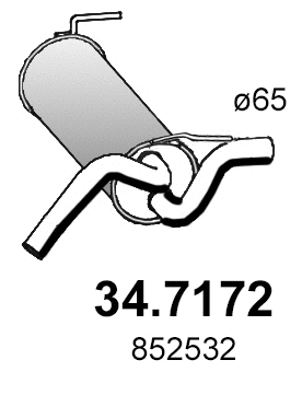 34.7172 ASSO Глушитель выхлопных газов конечный (фото 1)