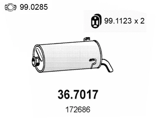 36.7017 ASSO Глушитель выхлопных газов конечный (фото 1)