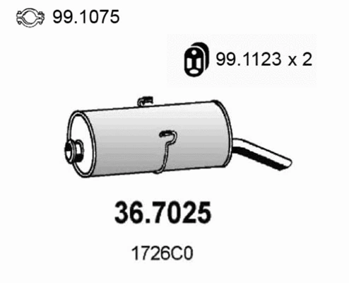 36.7025 ASSO Глушитель выхлопных газов конечный (фото 1)
