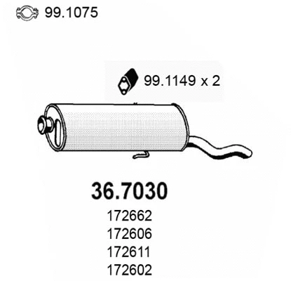 36.7030 ASSO Глушитель выхлопных газов конечный (фото 1)