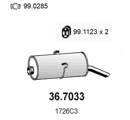 36.7033 ASSO Глушитель выхлопных газов конечный (фото 1)