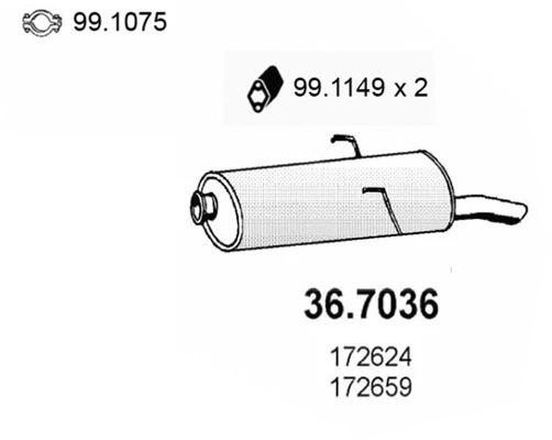 36.7036 ASSO Глушитель выхлопных газов конечный (фото 1)