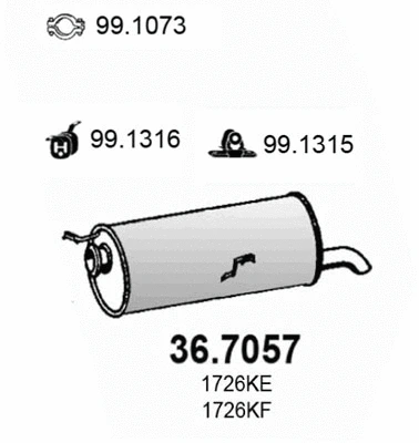 36.7057 ASSO Глушитель выхлопных газов конечный (фото 1)