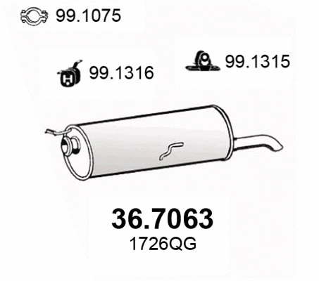 36.7063 ASSO Глушитель выхлопных газов конечный (фото 1)