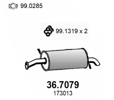 36.7079 ASSO Глушитель выхлопных газов конечный (фото 1)