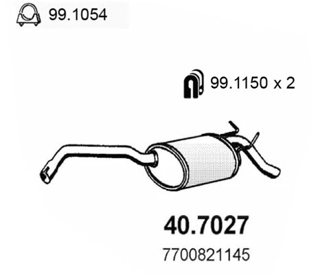 40.7027 ASSO Глушитель выхлопных газов конечный (фото 1)