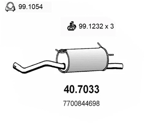 40.7033 ASSO Глушитель выхлопных газов конечный (фото 1)