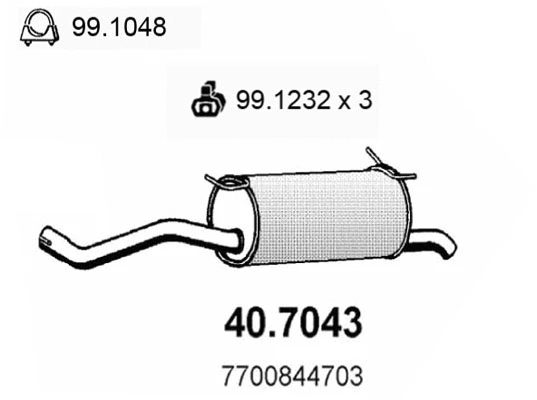 40.7043 ASSO Глушитель выхлопных газов конечный (фото 1)