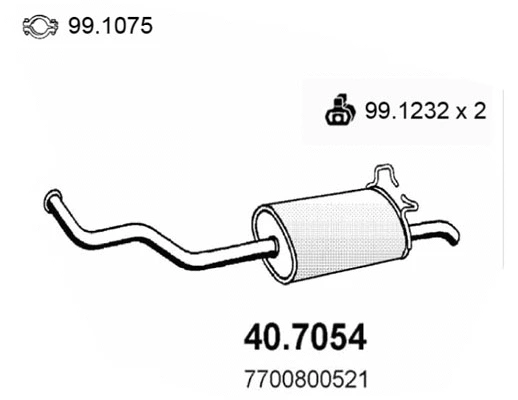40.7054 ASSO Глушитель выхлопных газов конечный (фото 1)