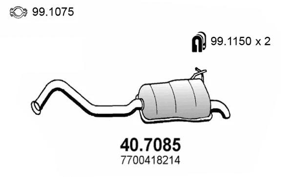 40.7085 ASSO Глушитель выхлопных газов конечный (фото 1)