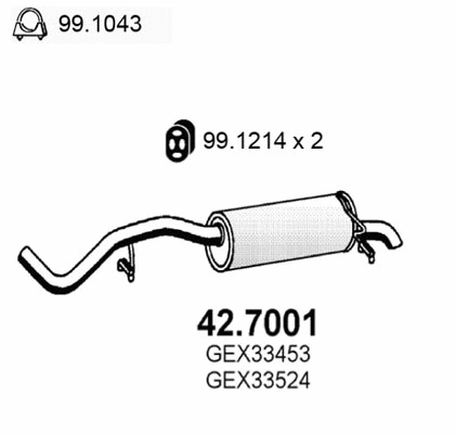 42.7001 ASSO Глушитель выхлопных газов конечный (фото 1)