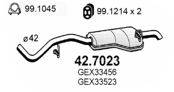 42.7023 ASSO Глушитель выхлопных газов конечный (фото 1)